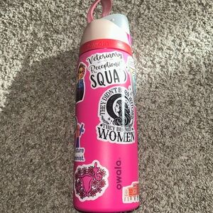 Owala FreeSip Insulated Stainless Steel Water Bottle with stickers